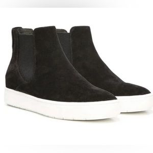 VINCE Newlyn Suede High Top Sneaker, Black, 8M
